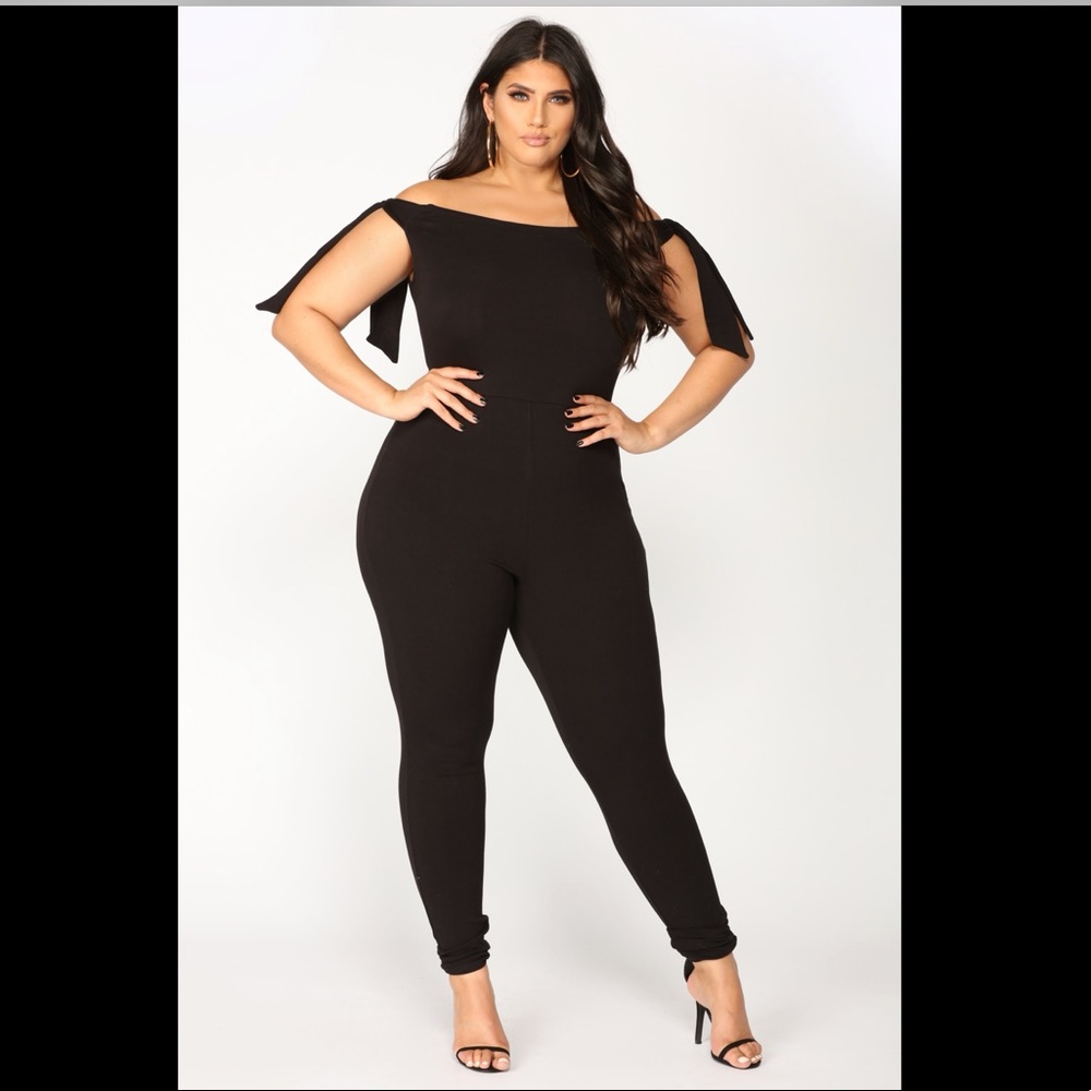 NWT Fashion Nova XL Katharina Black Off Shoulder Jumpsuit